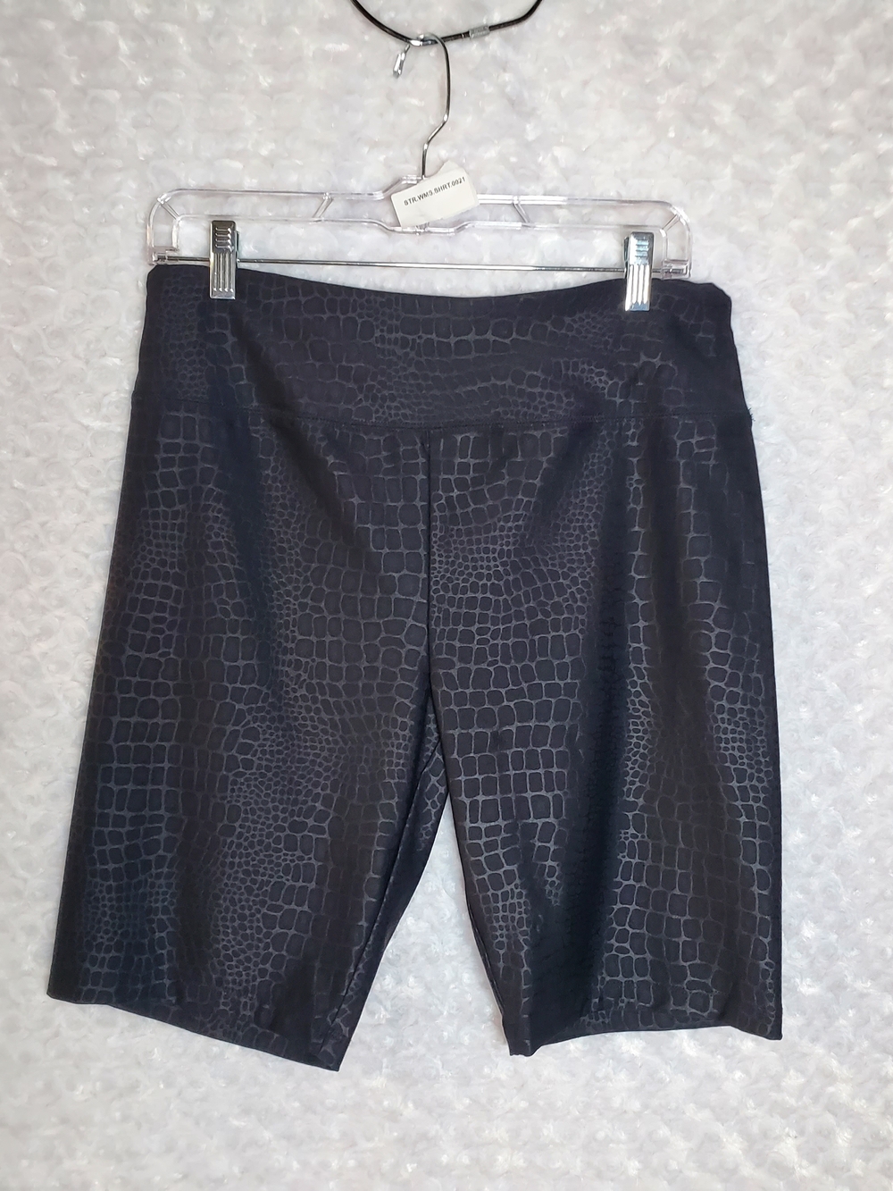 wild fable Black Croc-Print High-Rise Bike Shorts Size L